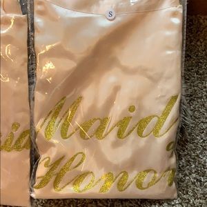 Maid of honor silk champagne color robe